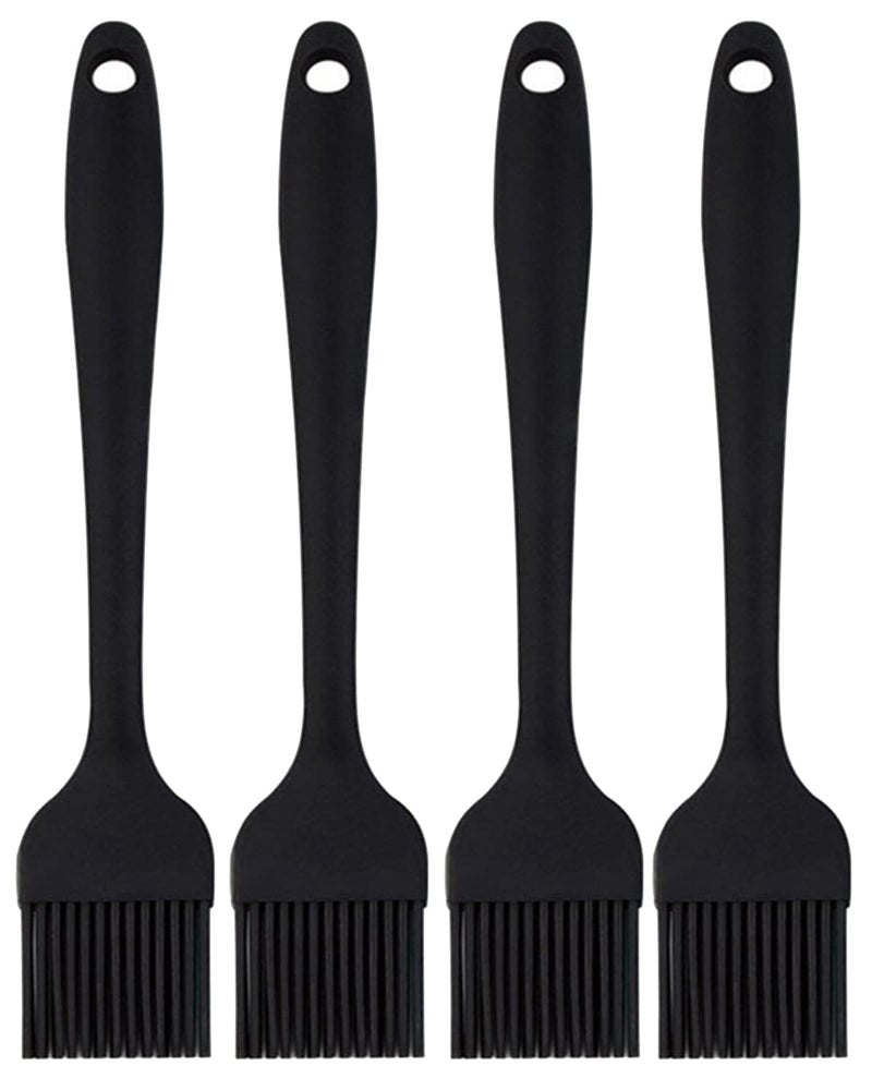 NXRACSH Pastry BrushSilicone Basting Brush for CookingHeat Resistant Food Brush for BBQFood Grade Silicone Brush for Grill BakingSpreading MarinadeSauceOilEggKitchen Brushes for Cooking4 PcBlack 