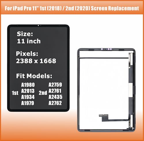 ZTR Screen Replacement for iPad Pro 11 1st Gen 20182nd Gen 2020 LCD Display Digitizer Touch Screen Assembly with Repair Tools 11 inchA1980 A2013 A1934 A1979 A2068 A2230 A2228 A2231 - Image 3