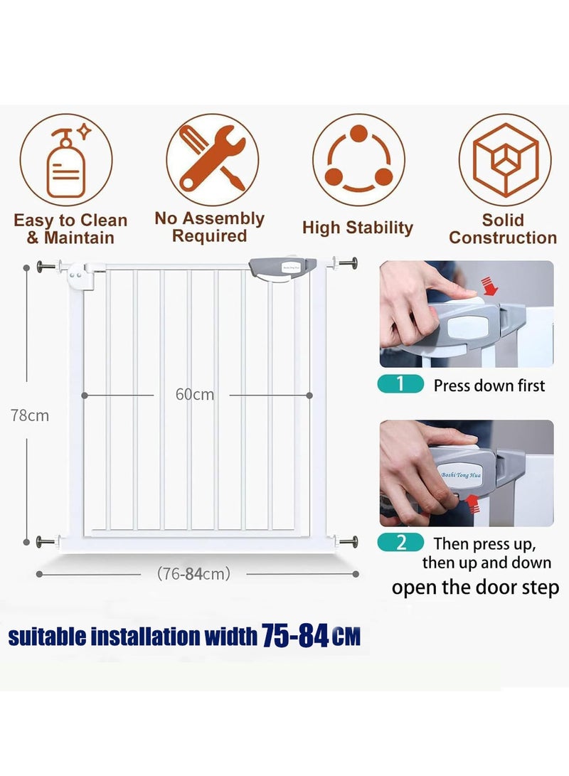 بوابة أطفال، بوابة أمان للأطفال تغلق تلقائيًا، بوابة أمان للسلالم، بوابة أمان للأطفال لمداخل السلالم، مثالية للأطفال الصغار والكلاب الأليفة - لا تحتاج إلى حفر (بوابة آمنة) - Image 2