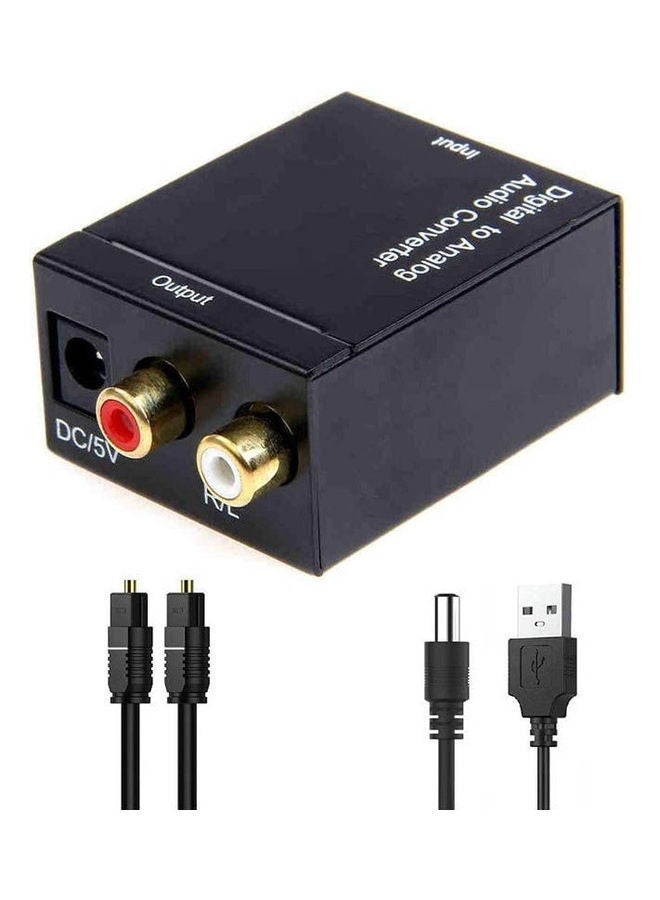 ELTRAZONE Digital to Analog Audio Converter – SPDIF Optical Toslink/Coaxial to Analog RCA L/R & 3.5mm Jack Audio Adapter – Includes Optical Cable & USB Power Supply – DAC Audio Decoder for TV, PS5, Soundbar, Amplifier, Speaker – Plug & Play – Black - Image 2