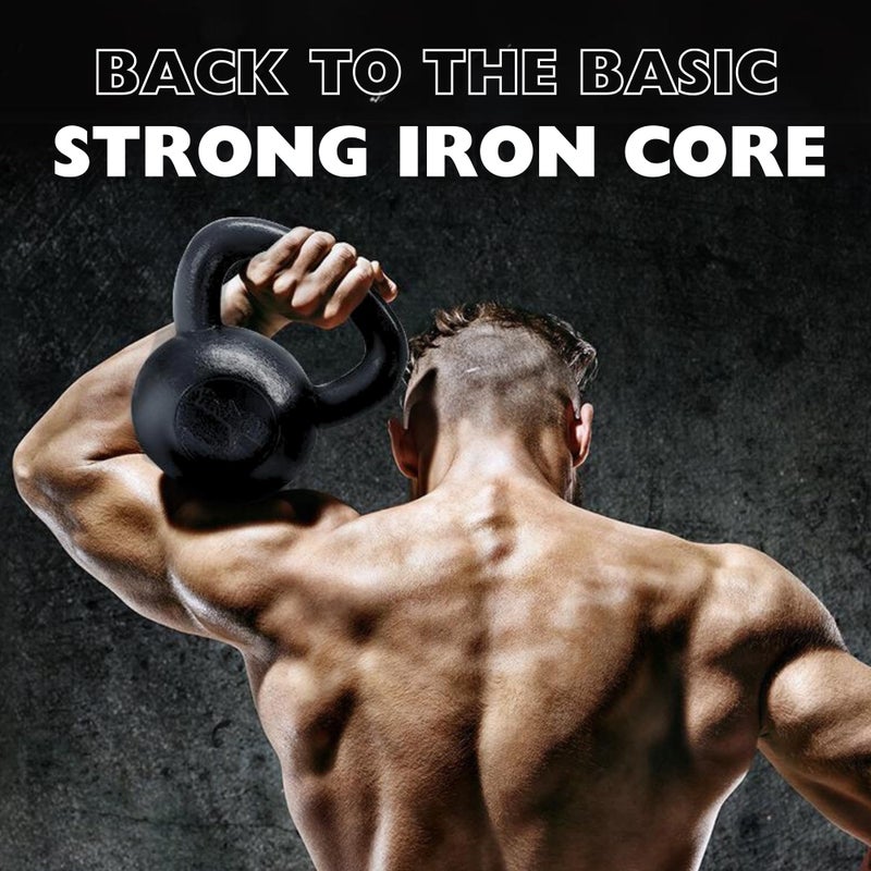 Yes4All أوزان كيتل بيل من ييس4أول - مصنوعة من الحديد الزهر الصلب - رائعة لتمارين الجسم بالكامل وتدريب القوة - كيتل بيل 5 رطل (أسود) - Image 5