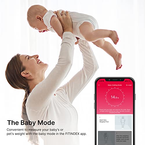 FITINDEX Scale with BMI, Body Fat, Muscle Mass, Smart Scale for Body Weight, Bluetooth, Digital, Sync with App, User Health Equipment - Image 2