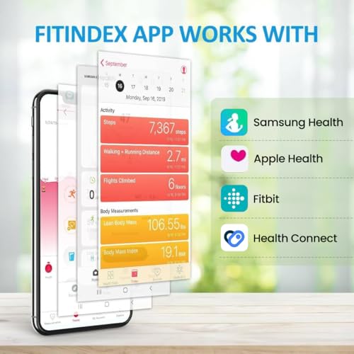 FITINDEX Scale with BMI, Body Fat, Muscle Mass, Smart Scale for Body Weight, Bluetooth, Digital, Sync with App, User Health Equipment - Image 5