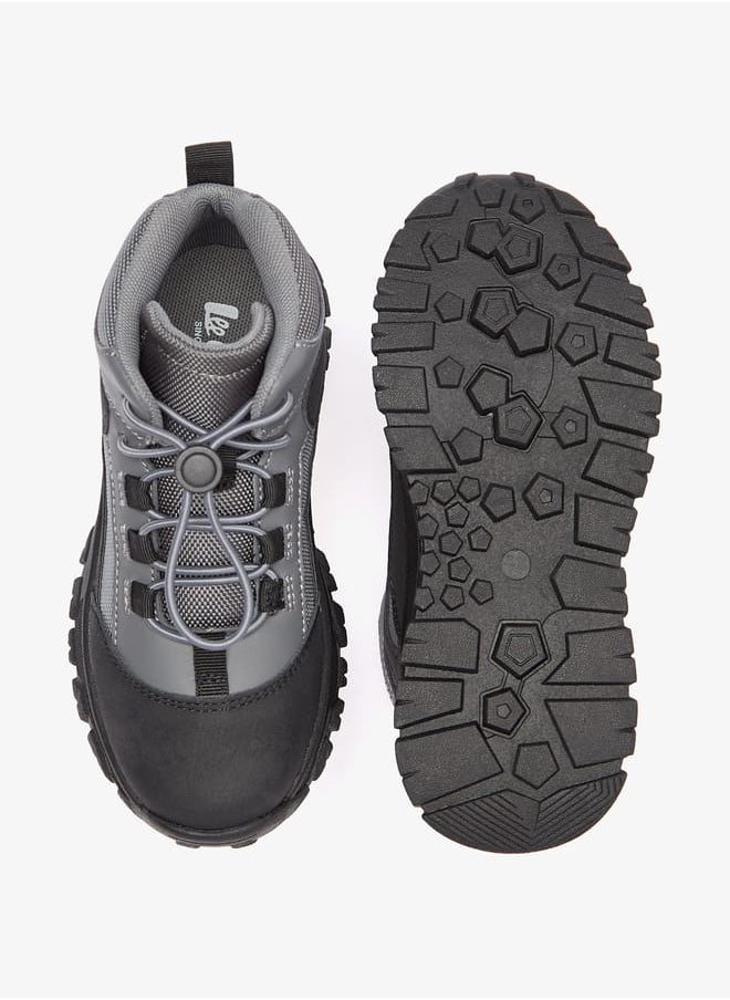 Lee Cooper Boy's Panelled Boots with Cord Lock Closure  - Image 4