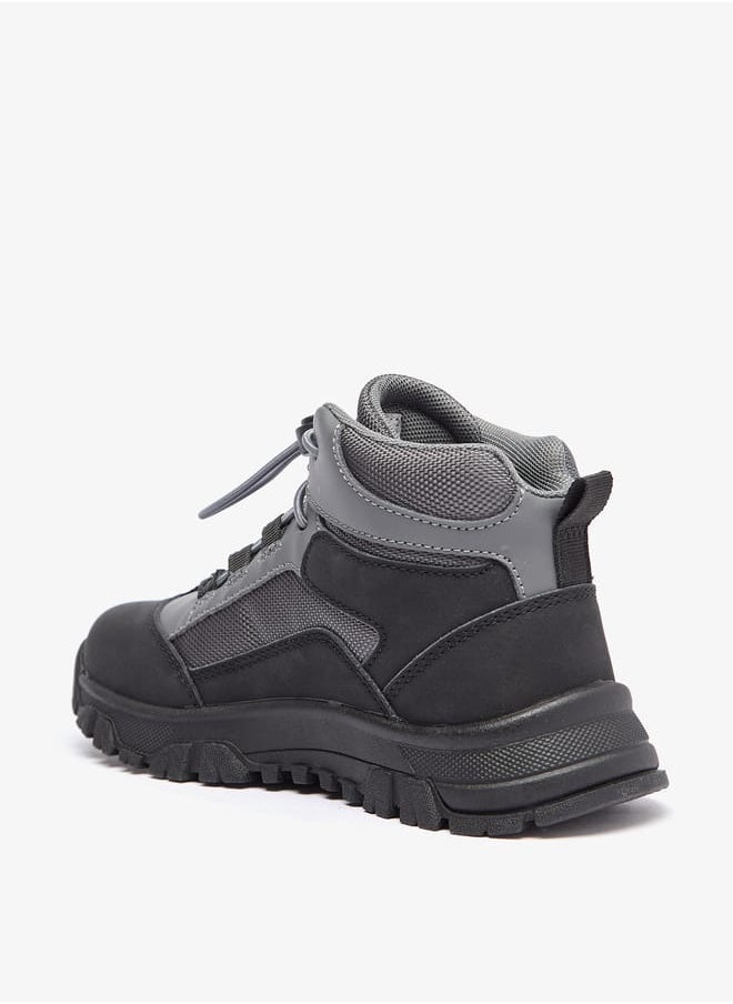 Lee Cooper Boy's Panelled Boots with Cord Lock Closure  - Image 2