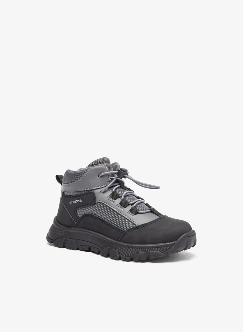 Lee Cooper Boy's Panelled Boots with Cord Lock Closure