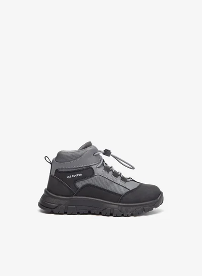 Lee Cooper Boy's Panelled Boots with Cord Lock Closure