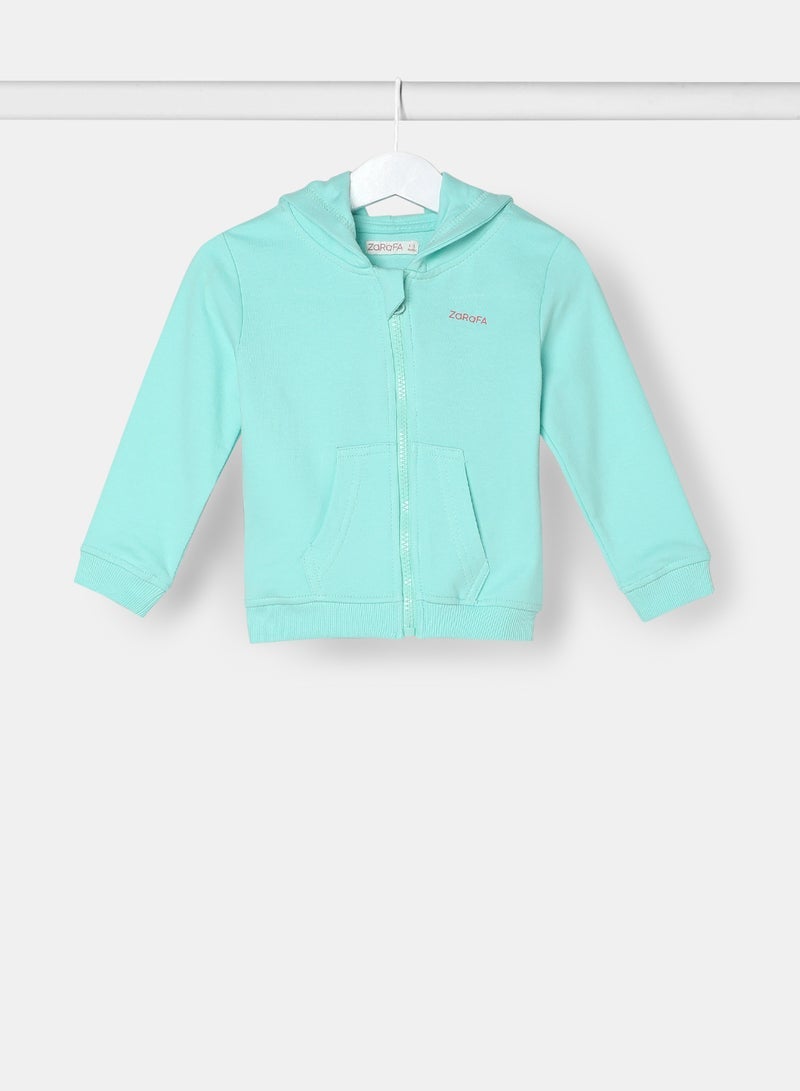 Zarafa long sleeve zip up hoodie sky blue