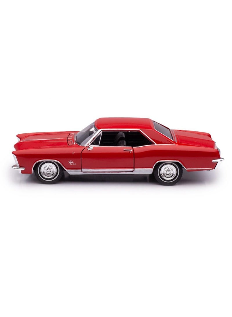 Welly 1:24 Scale -Classic Buick Riviera 1965 Die-Cast Model Car 1:24 Scale – Red - Image 3