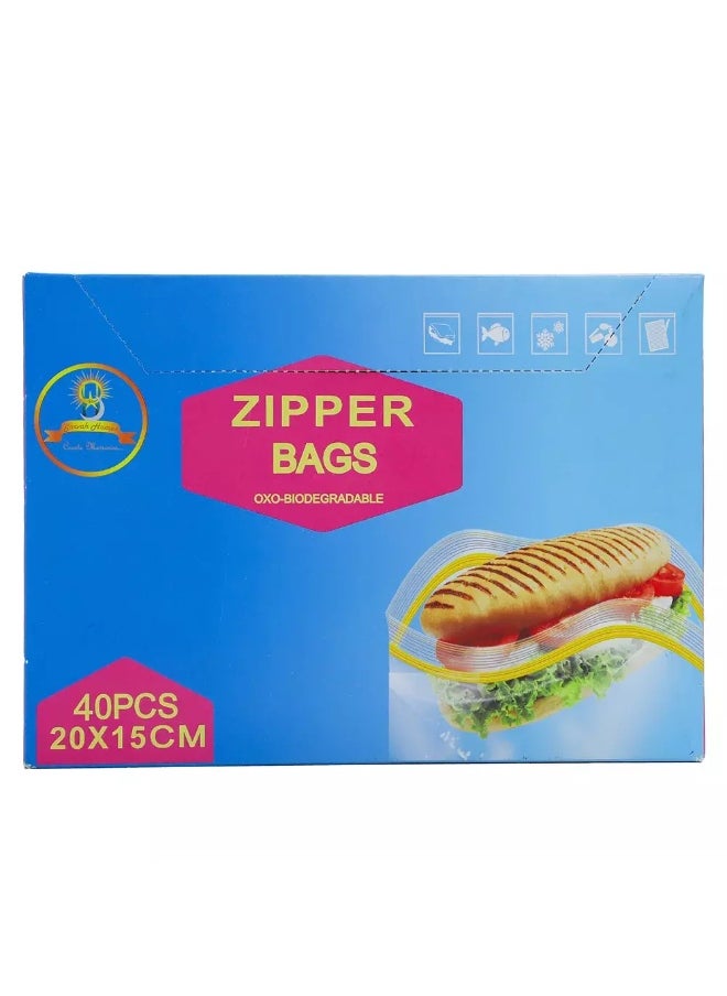 SARVAH Sarvah Homes Meat and Vegetables Storing Plastic Seal Zipper Bags 40pcs - 20X15cm  - Image 2