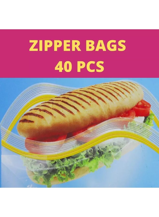 SARVAH Sarvah Homes Meat and Vegetables Storing Plastic Seal Zipper Bags 40pcs - 20X15cm  - Image 3