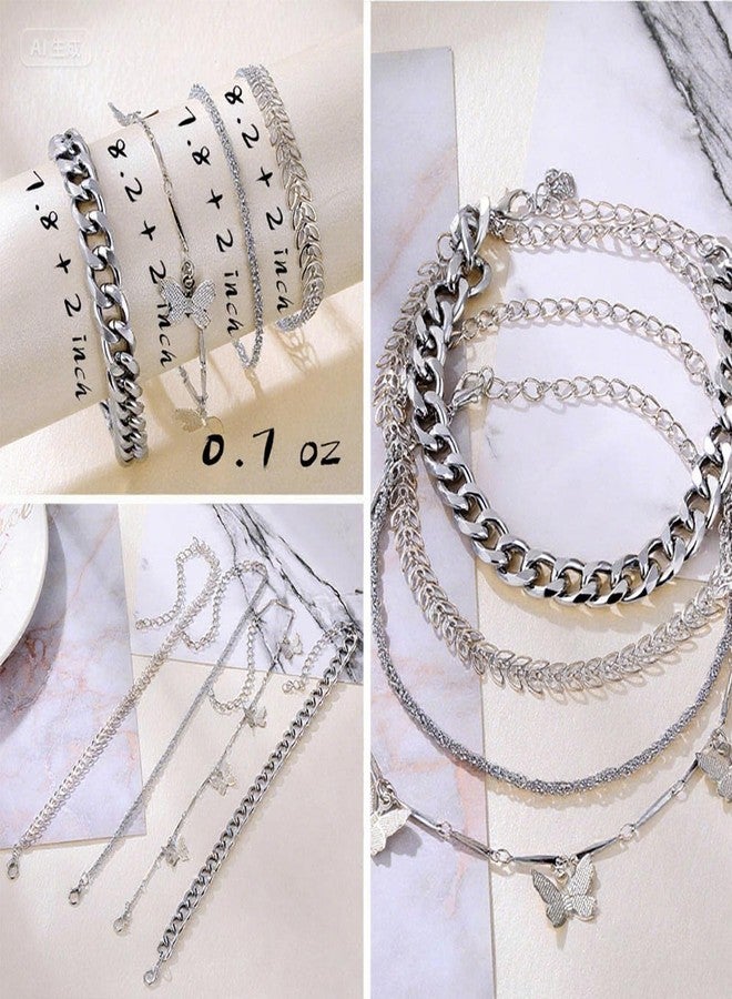 IFKM 6 PACK (24 PCS) Boho Gold Chain Bracelets Set for Women, 14K Gold Plated Multiple Layered Stackable Open Cuff Wrap Bangle Adjustable Link Italian Cuban Jewelry for Women Gift, One Size, Copper - Image 3