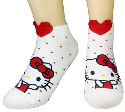 JJMax Women's Hello Kitty Cute Cotton Blend Ankle Socks Set, Lovely Kitty, One Size - Image 3