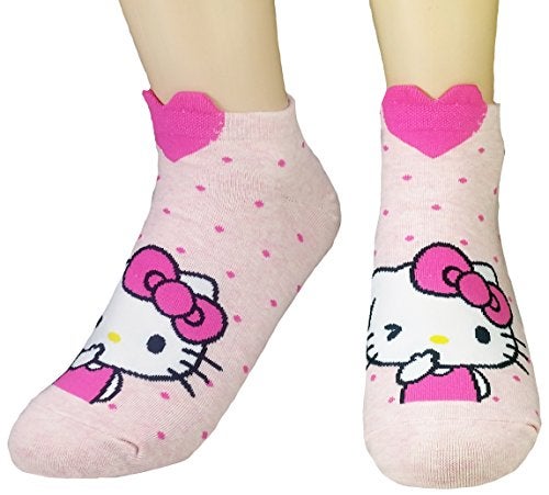 JJMax Women's Hello Kitty Cute Cotton Blend Ankle Socks Set, Lovely Kitty, One Size - Image 4