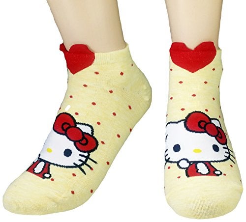 JJMax Women's Hello Kitty Cute Cotton Blend Ankle Socks Set, Lovely Kitty, One Size - Image 2