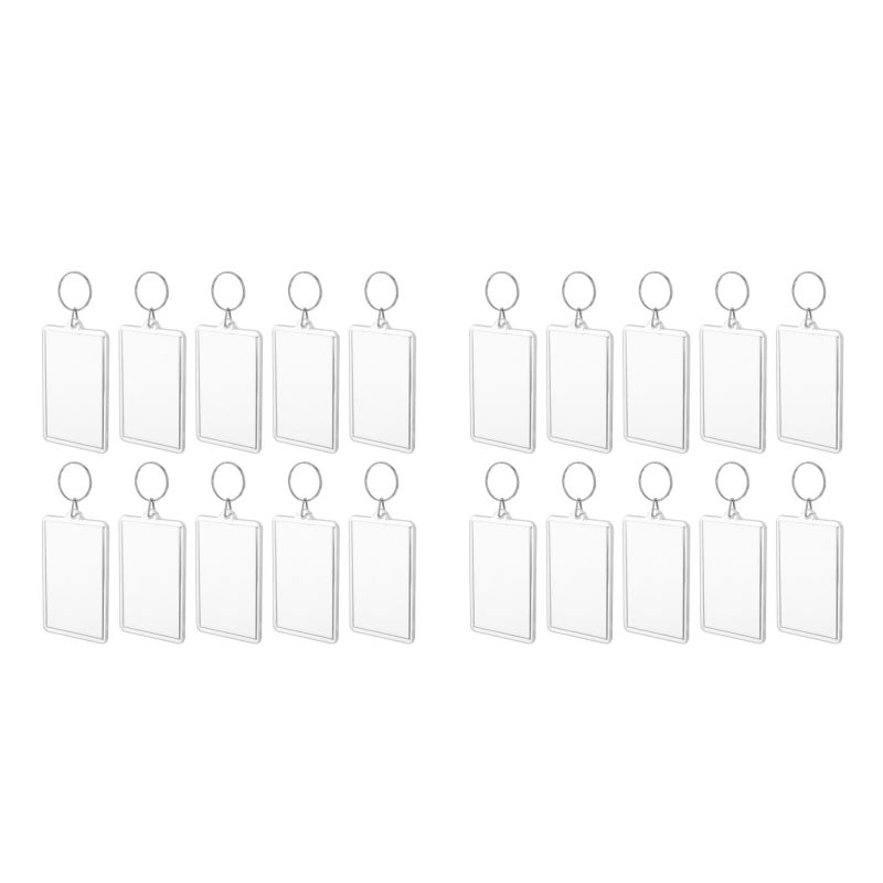 100 Pcs Clear Photo Picture Keychain Blank Photo Insert Keyring Photo key Holder With Split For Diy Photo Craft Favor - Image 1