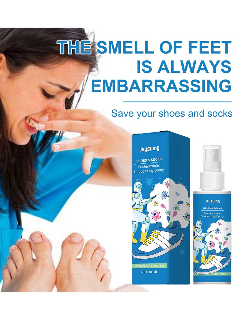 Jaysuing Natural Shoe Deodorizer Spray Refreshing Foot Spray Odor Remover Muti Purpose Foot Odor for Shoes Sneakers Boots Sandals Shoe Shock Antibacterial Spray Shoe And Socks Freshener-100ml - Image 5
