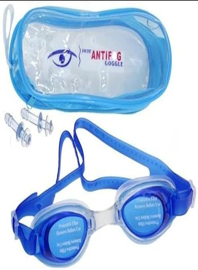 AGAS Youth Swimming Set - Swimming Thin Cap, Noise Clip, Pair of Ear Bud, Anti Fog Goggles for Every Boys and Girls (Blue) - Image 3