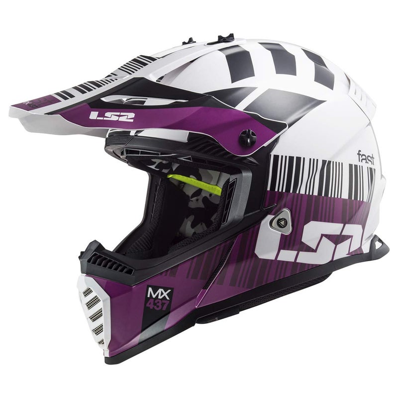 LS2 Helmets Gate Youth Xcode Full Face Helmet (Gloss White Violet - Medium) - Image 5