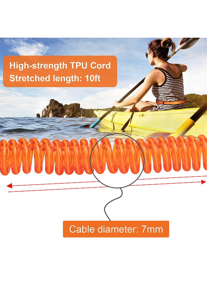 Surfboard Waist Leash 7mm Thick 10ft Coiled Surf Board Leash SUP Stand Up Paddleboard Leash