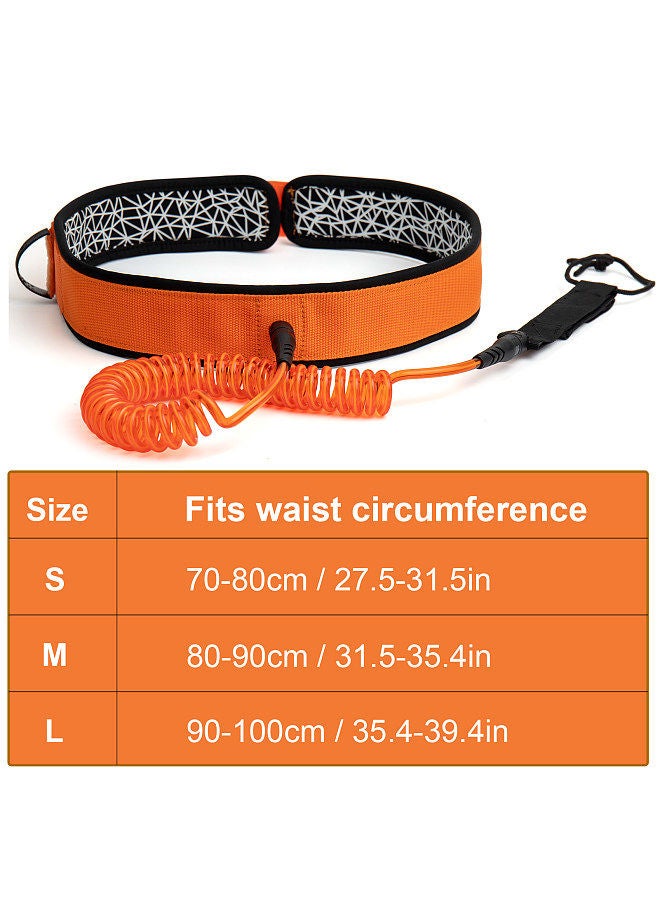 Surfboard Waist Leash 7mm Thick 10ft Coiled Surf Board Leash SUP Stand Up Paddleboard Leash
