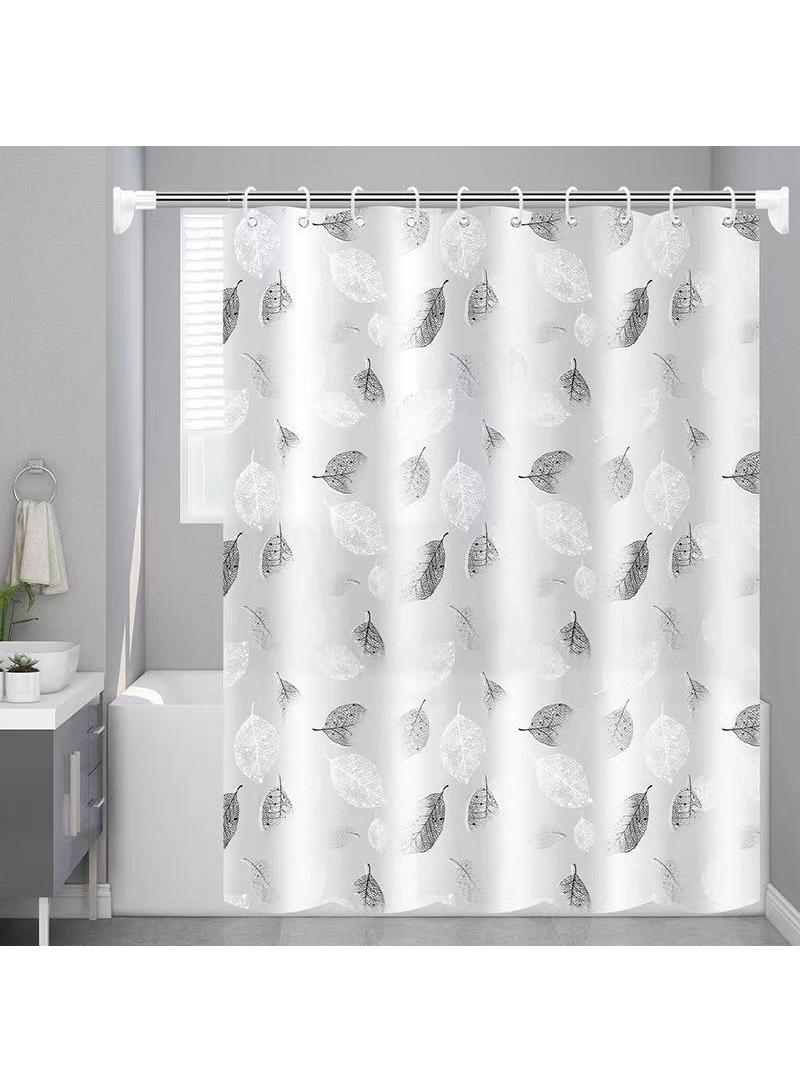 Toilet waterproof shower curtain PEVA creative leaf shower curtain 180*180cm - Image 3