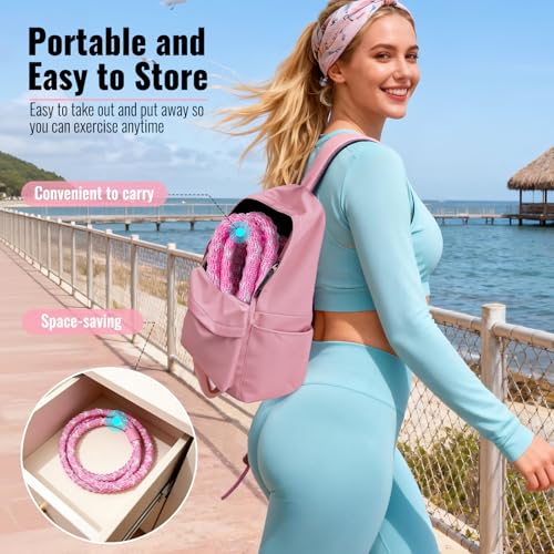 SOHIDAS Soft Hula Hoop for Adults 3.3lb Weighted Hula Hoops for Women Weight Loss Pilates Equipment Infinity Hoop Soft Spring Weighted Hoop for Adults Women Beginners Kids Home Travel Gym - Image 5