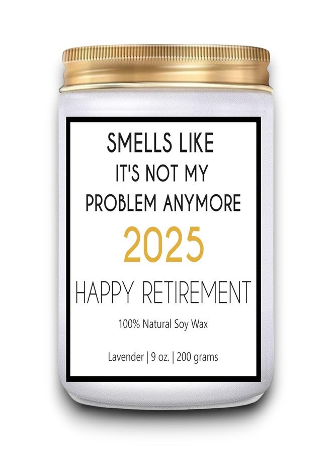 JPACO Retirement Gift for Woman, Men - 9oz Lavender Scented Soy Wax Candle - Funny 2025 Retired Gifts for Women, Men, Friends, Coworkers, Teachers - Relaxing Aromatherapy Candle - Image 1