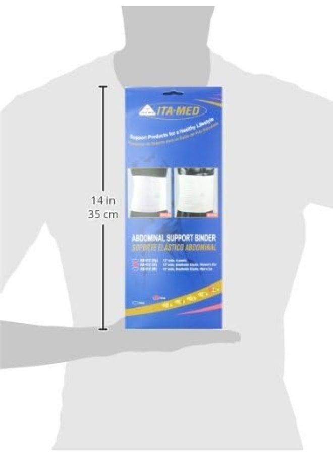 ITA-MED - ITA-MED AB-412(W) Women's Breathable Elastic Abdominal Support Binder (12" wide) (2X-Large, White) - Image 1