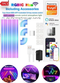 RGBIC LED Wall Light,DIY Geometry Splicing Gaming Lights,Smart WiFi Colour Changing Home Decor Lights Compatible w/Alexa and Google Assistant,Strip Lights for Gaming Room/Bedroom (4Pcs w/ 3 Corners)