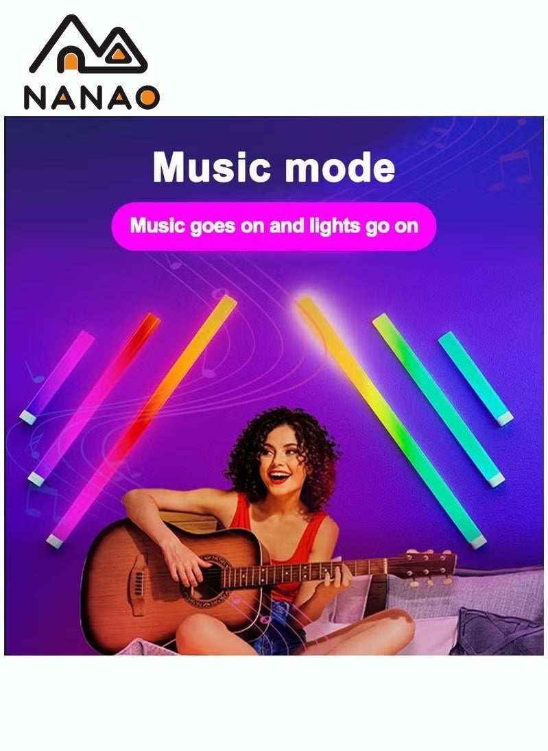 NANAO - RGBIC LED Wall Light,DIY Geometry Splicing Gaming Lights,Smart WiFi Colour Changing Home Decor Lights Compatible w/Alexa and Google Assistant,Strip Lights for Gaming Room/Bedroom (4Pcs w/ 3 Corners) - Image 1