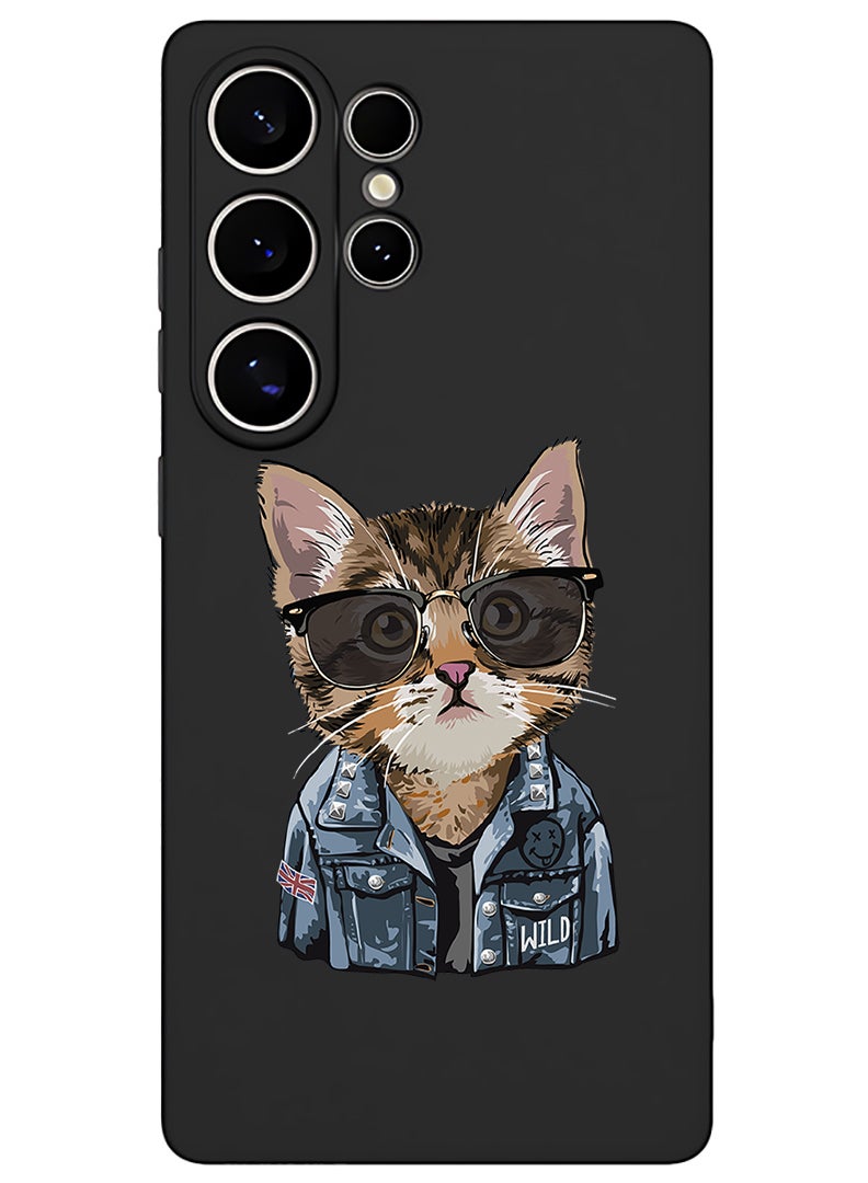 Theodor Protective Slim Fit Case Liquid Silicone Cover with Full Body Protection Anti-Scratch Shockproof Case For Samsung Galaxy S25 Ultra (Black) - swag cat - Image 1