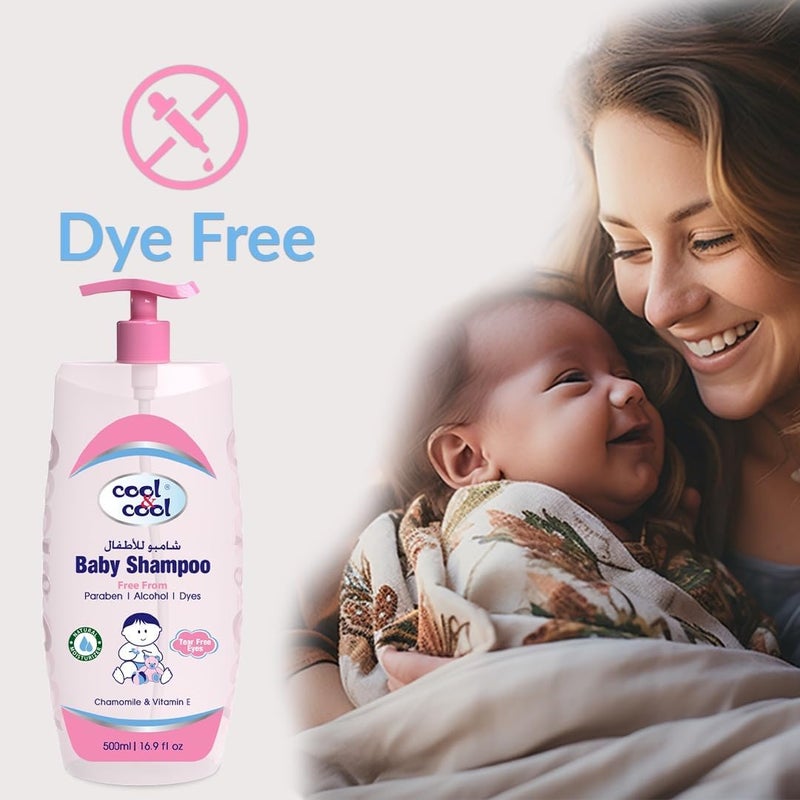 Cool & Cool Baby Shampoo - 500ml (Pack of 2) Tear Free, Alcohol Free, Paraben Free, Dye Free, Chamomile & Vitamin E - Image 5