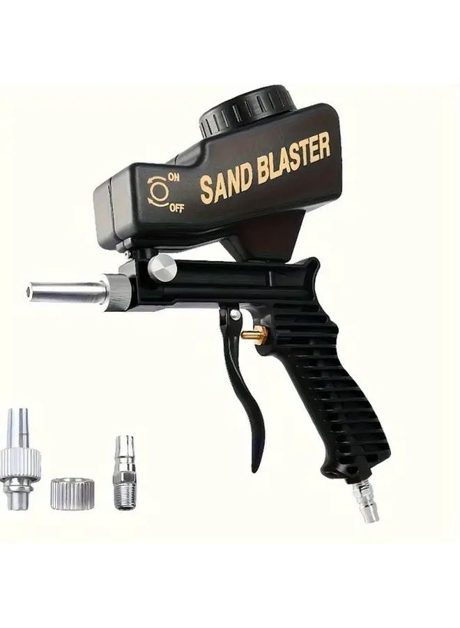 Blue Portable Sandblaster Gun 600cc Capacity For Paint Rust Removal Wood Metal - Image 2