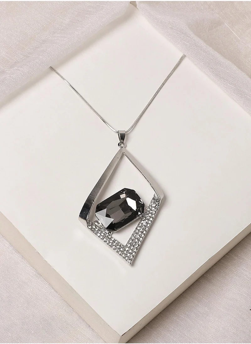 SOHI Crystal Crescendo Pendant Necklace