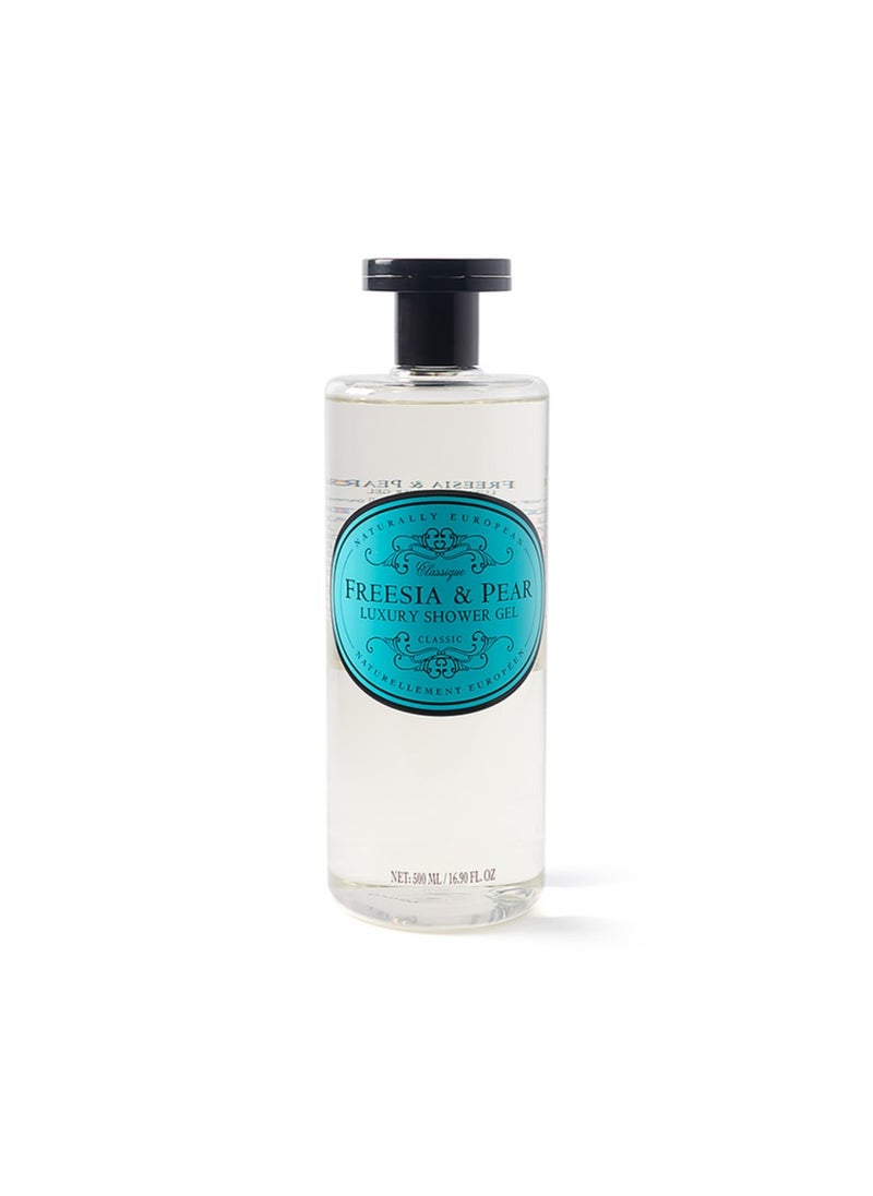 naturally european - Naturally European Shower Gel Freesia & Pear 500ml Bottle - Image 1