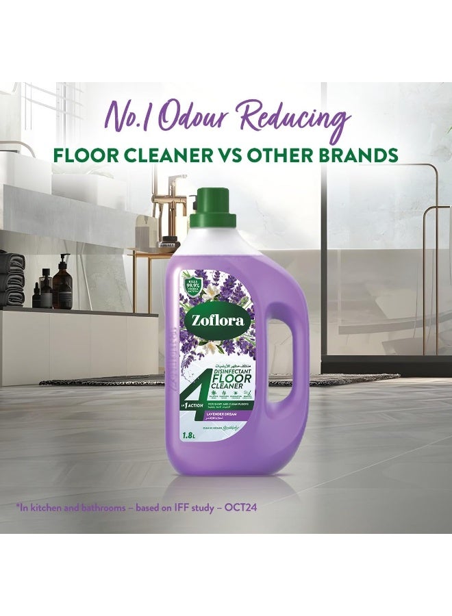زوفلورا منظف ​​ومطهر للأرضيات مضاد للبكتيريا برائحة اللافندر دريمز 1.8 لتر - Image 5