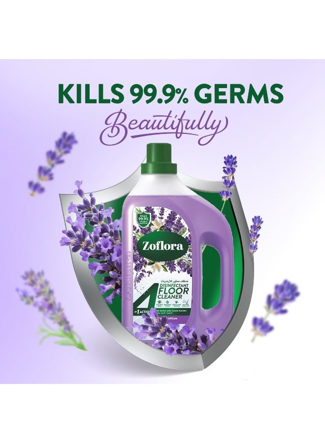 زوفلورا منظف ​​ومطهر للأرضيات مضاد للبكتيريا برائحة اللافندر دريمز 1.8 لتر - Image 2