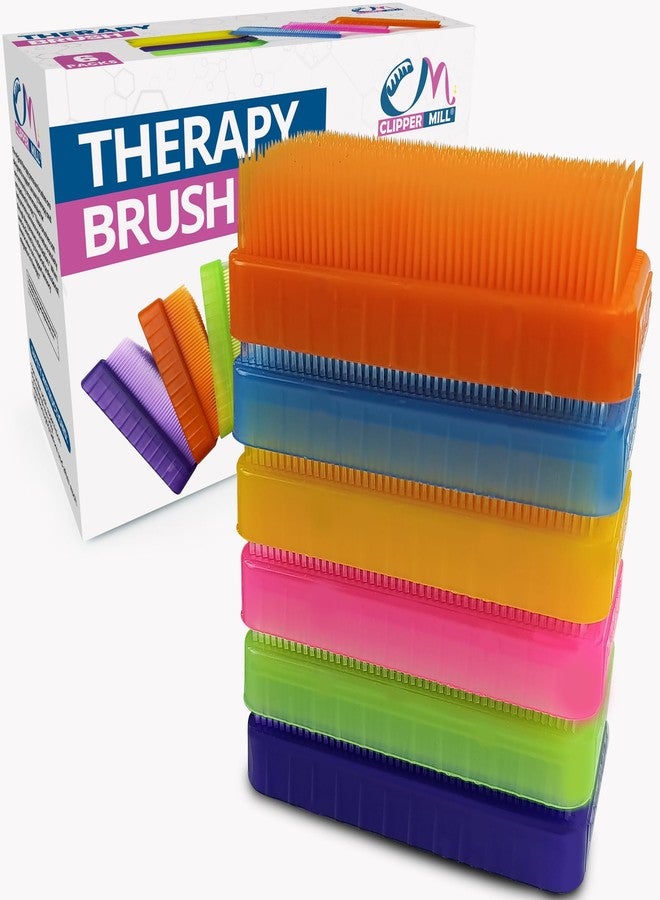 Clipper Mill Wilbarger Method Therapy Sensory Brush (6 Pack Colored) - Occupational & Therapressure Therapy Brush for Calming, Stimulating, and Sensory Brushing - Use as Part of The Wilbarger Brushing Protocol - Image 1