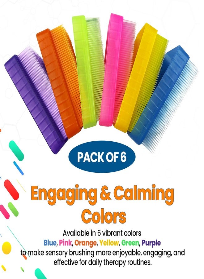 Clipper Mill Wilbarger Method Therapy Sensory Brush (6 Pack Colored) - Occupational & Therapressure Therapy Brush for Calming, Stimulating, and Sensory Brushing - Use as Part of The Wilbarger Brushing Protocol - Image 4