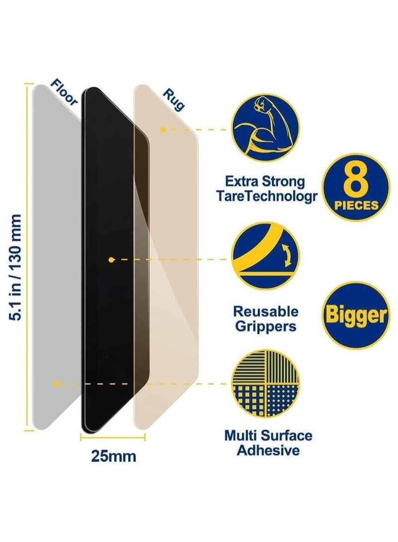 16 Pcs Non-Slip Rug Tape, Dual Sided Adhesive Carpet Gripper for Hardwood Floors, Washable & Removable Rug Stopper Prevents Curling Corners - Image 3