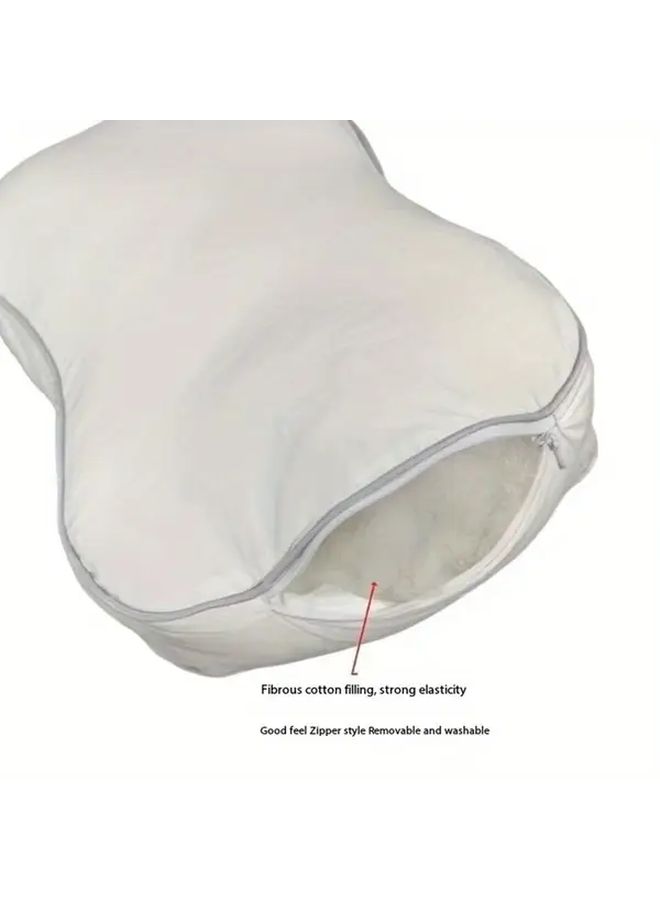 Grey Pregnancy Leg Pillow with Adjustable Strap Knee and Foot Rest for Maternity Support - Image 4