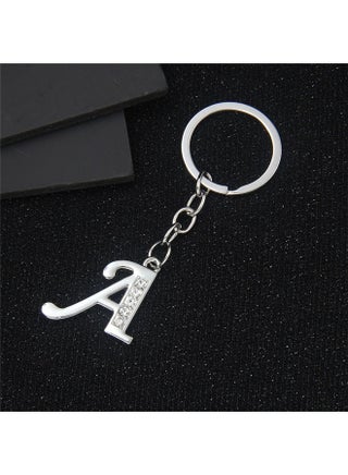 Italics Alphabet Letter Metal Keychains with Crystal Stones for Car Bike Men Women Keyrings, Silver (Italic Letter A) - pzsku/ZF5FD7CB18249A5237916Z/45/1744542190/2d41db49-88db-407f-9916-70e605b3270c