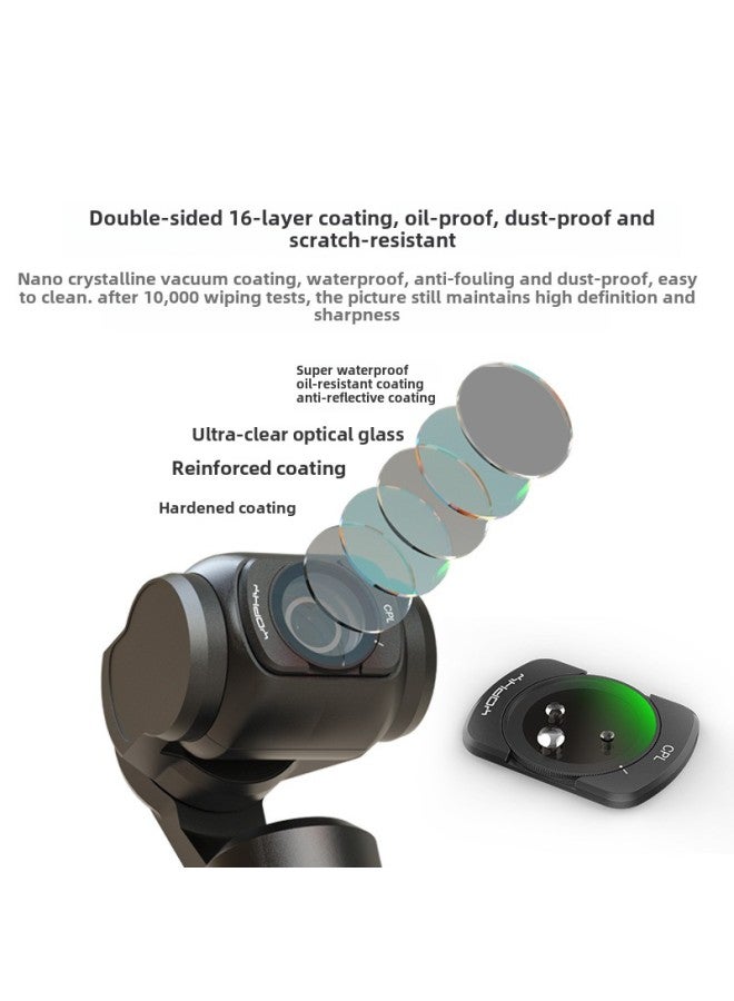YOPHY Yafei Dajiang DJI Pocket3 Magnetic Filter Uv Protection Mirror/cpl Polarizer/nd Dimming Mirror-Color:Cpl+vnd64-256 Light Reduction + Broad-enhancing Mirror + Black Soft 1/4 + Gold Brushed  + O - Image 2