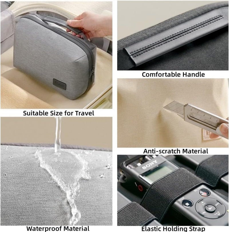 Electronic Organizer Travel, Travel Cable Organizer Pouch, Double Layers Digital Accessories Carrying Case, Cord Organizer Storage Pouch Bag, for Cord, Charger, Earphone, USB Flash Drive - Image 5