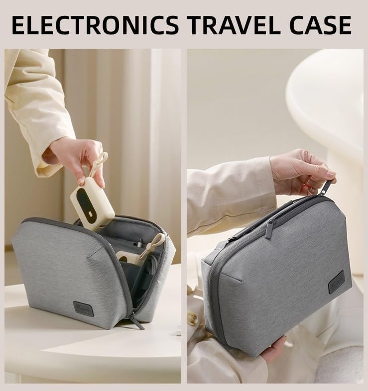Electronic Organizer Travel, Travel Cable Organizer Pouch, Double Layers Digital Accessories Carrying Case, Cord Organizer Storage Pouch Bag, for Cord, Charger, Earphone, USB Flash Drive - Image 2