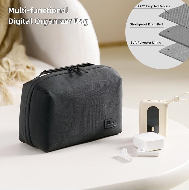 Electronic Organizer Travel, Travel Cable Organizer Pouch, Double Layers Digital Accessories Carrying Case, Cord Organizer Storage Pouch Bag, for Cord, Charger, Earphone, USB Flash Drive - Image 1