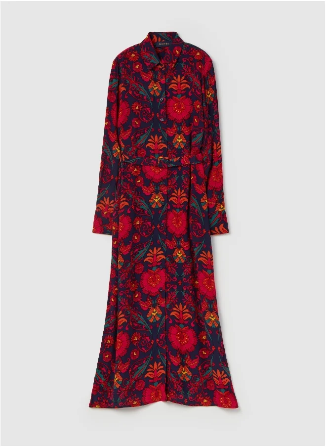 او في اس Long shirt dress with print