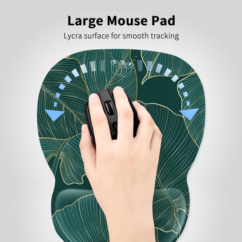 Eoocoo Ergonomic Mouse Pad with Wrist Support, Mousepad with Memory Foam Wrist Rest and Non-Slip Base for Computer, Cafe, Home & Office, 9.64 x 8.26 in Office Desk Accessories - Image 2