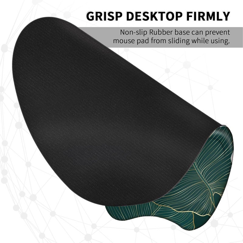 Eoocoo Ergonomic Mouse Pad with Wrist Support, Mousepad with Memory Foam Wrist Rest and Non-Slip Base for Computer, Cafe, Home & Office, 9.64 x 8.26 in Office Desk Accessories - Image 3